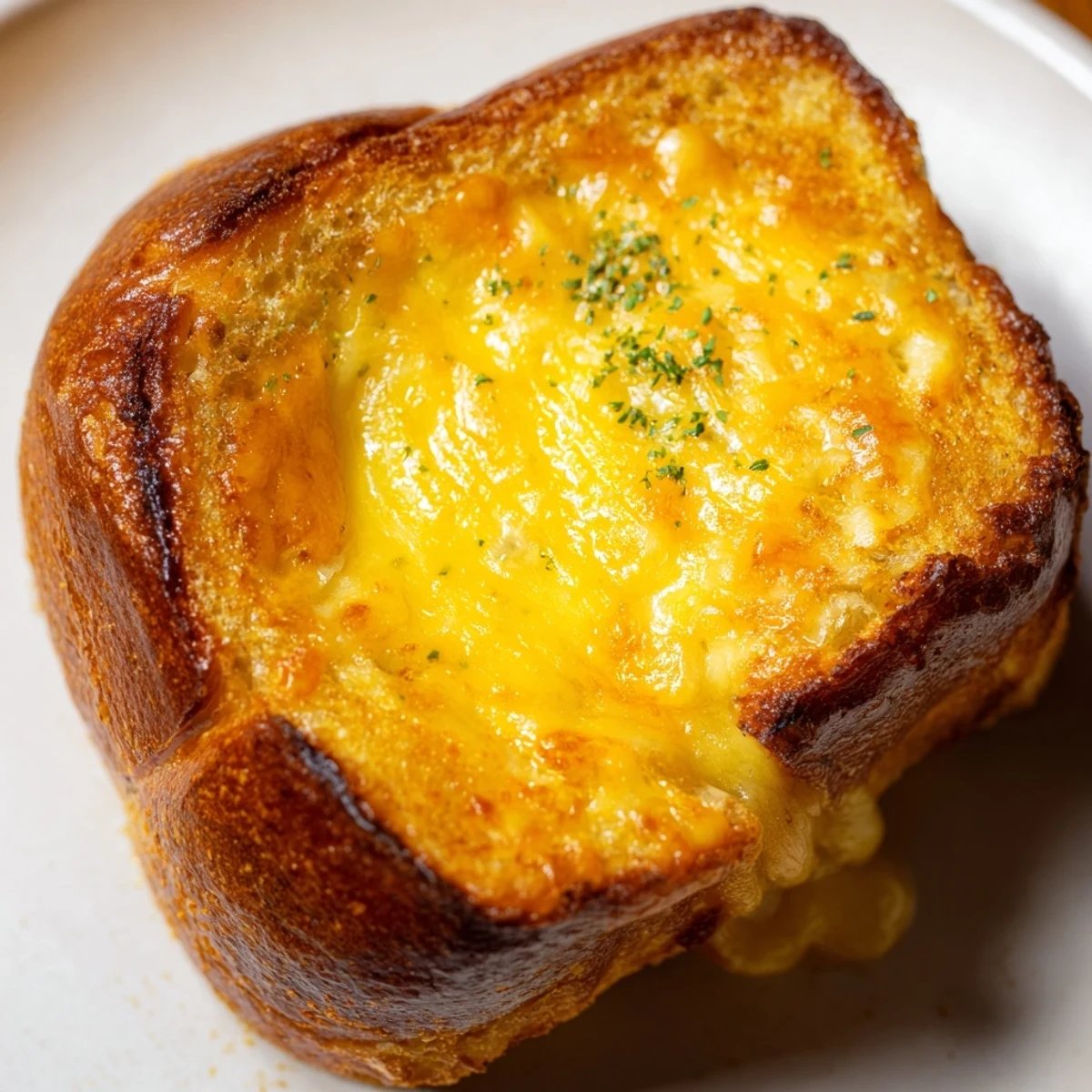 Golden brown mini grilled cheese Hawaiian rolls with melted cheddar cheese on a baking sheet