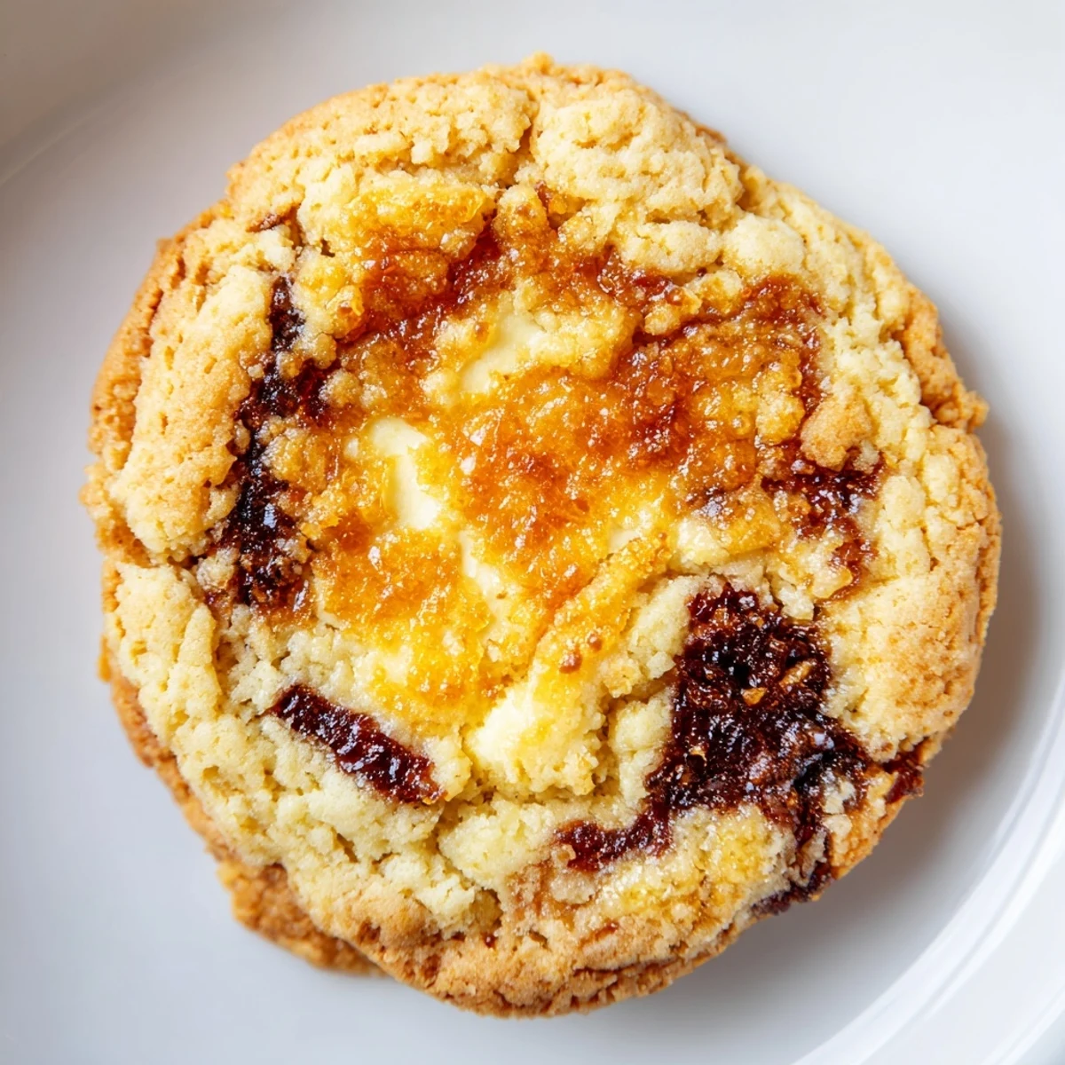 Golden crème brûlée cookies with caramelized sugar tops and creamy vanilla centers