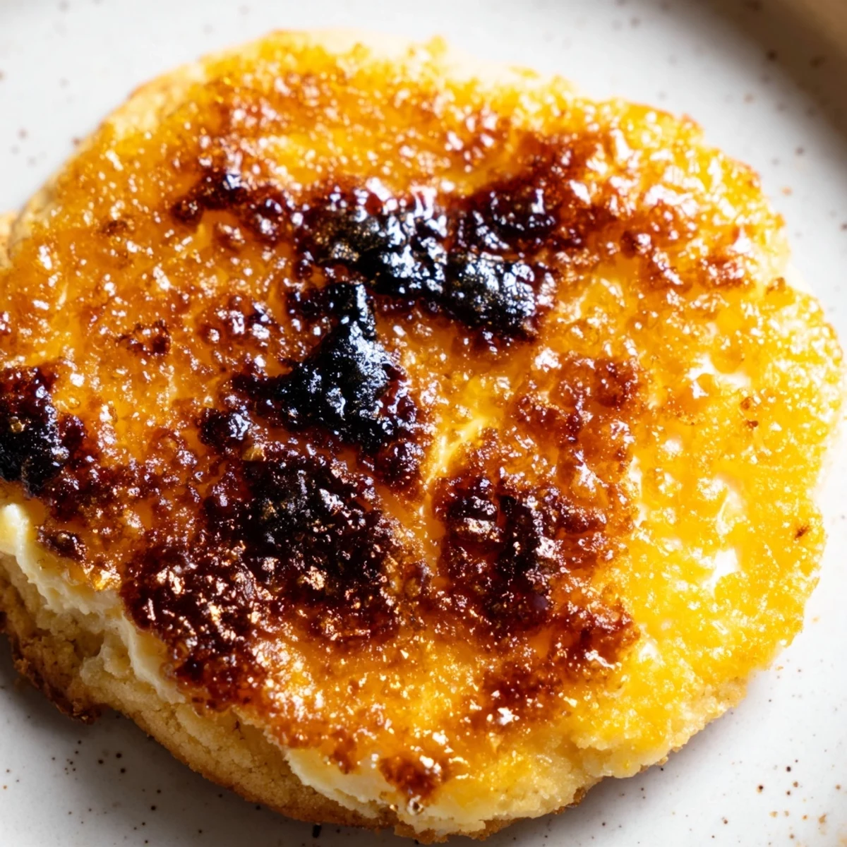 Soft baked crème brûlée cookies featuring cracked caramel tops and tender edges