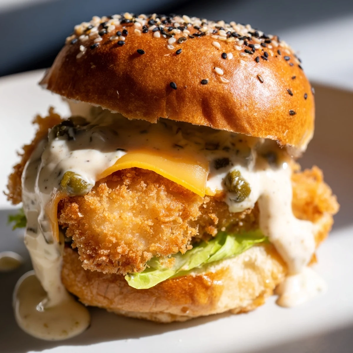 Crispy golden Filet O Fish sliders with melted cheese on toasted buns ready to eat