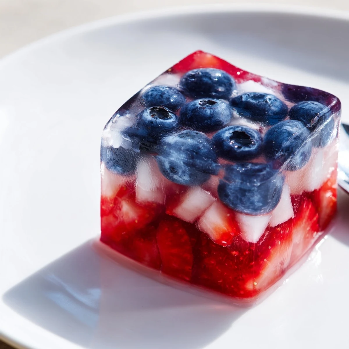 Patriotic Red White And Blue Ice Cubes Recipe garnishing sparkling water at picnic