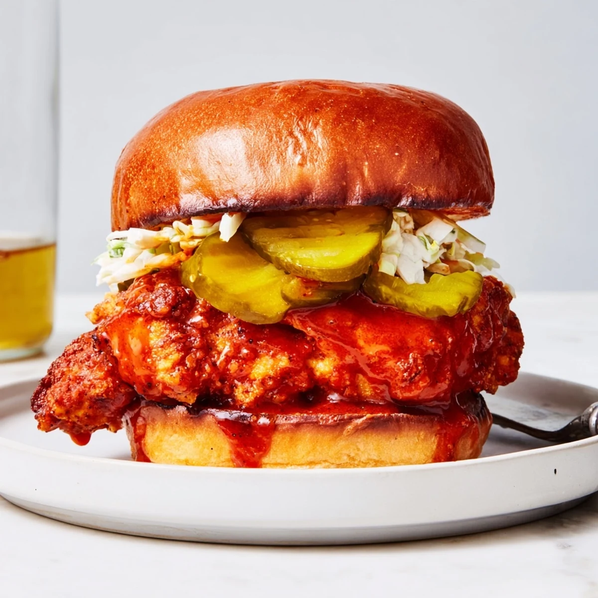 Spicy Nashville Hot Chicken Sandwiches Recipe To Savor with crisp pickles, creamy slaw