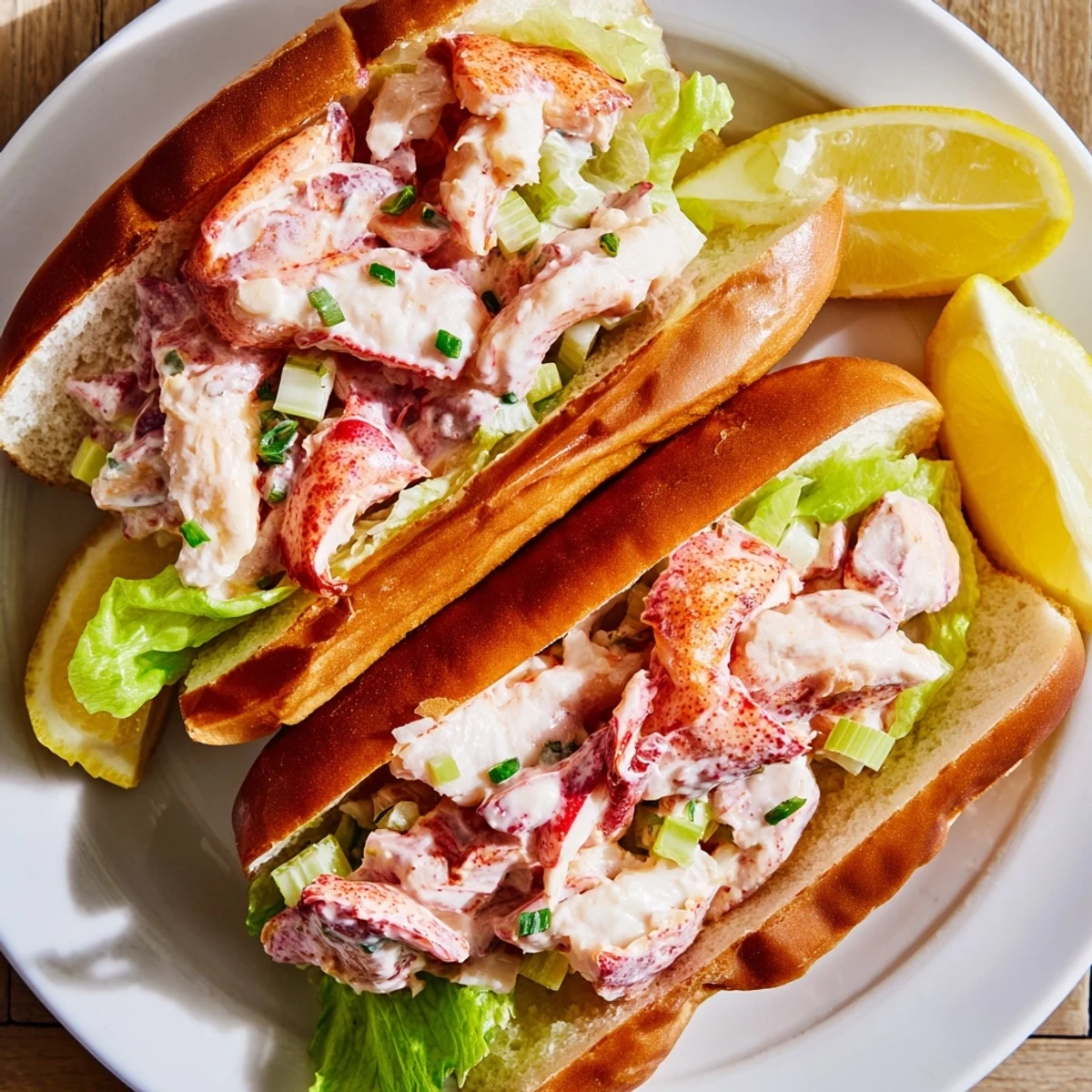 Buttery grilled roll packed with sweet chunks of Maine style lobster rolls and crisp celery
