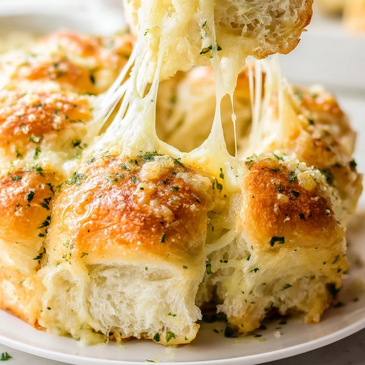 Golden brown mini grilled cheese Hawaiian rolls with melted cheese oozing from sweet buttery layers