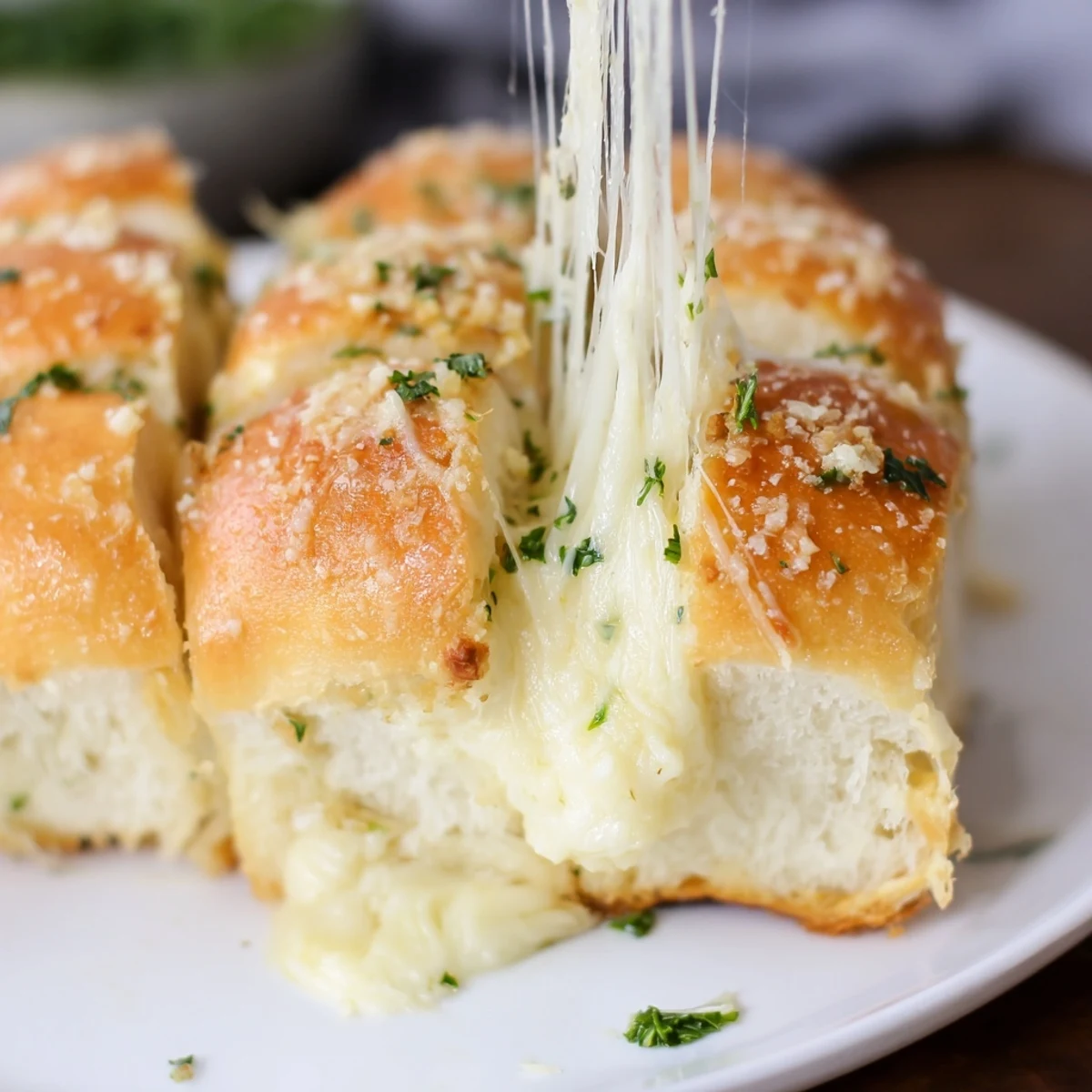 Batch of twelve mini grilled cheese Hawaiian rolls brushed with garlic butter and sprinkled with parsley