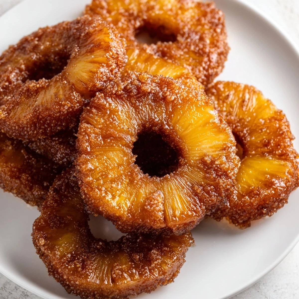 Sweet tropical pineapple slices air fried to perfection with lime zest and mint