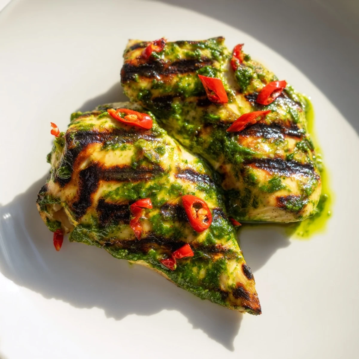 Tender chili lime chicken sliced to reveal juicy interior with vibrant marinade