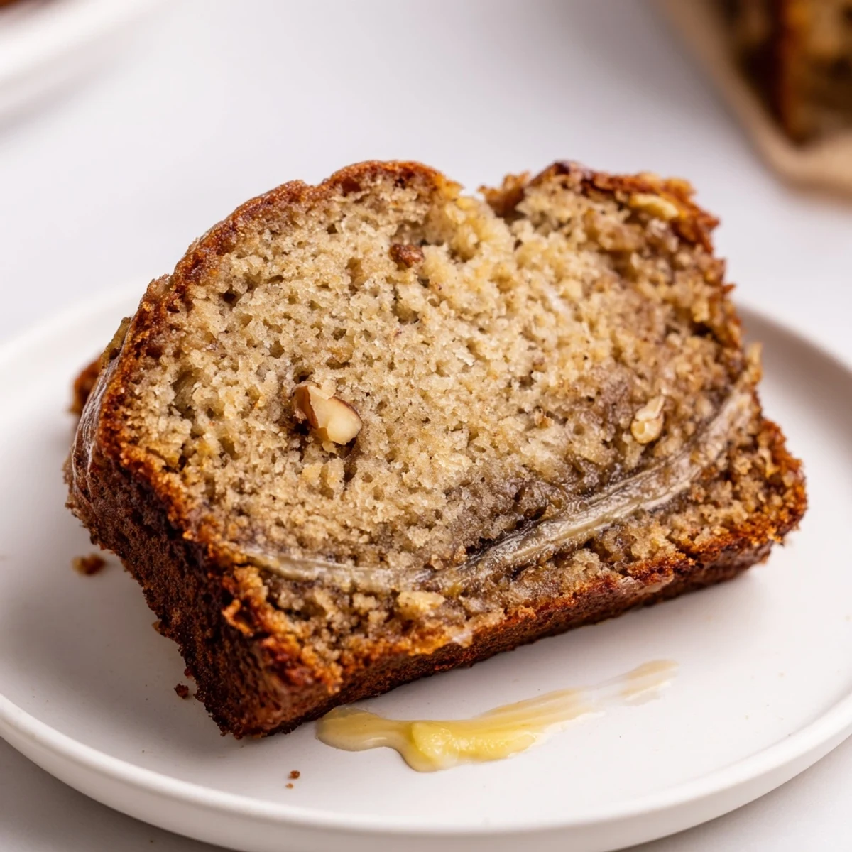 Moist Banana Bread Delight studded with walnuts, cooling on a rack