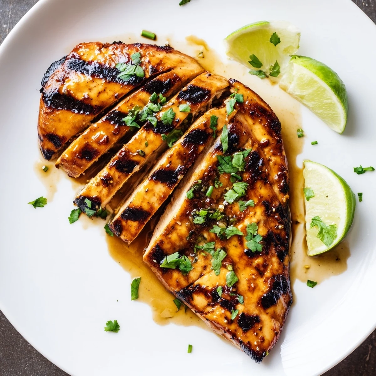 Juicy Key West Grilled Chicken resting on platter, served with coconut rice