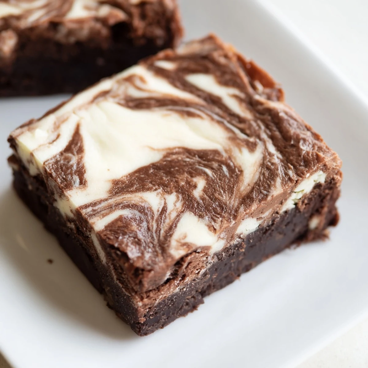 Fudgy sourdough cheesecake brownie bars featuring swirls of tangy cream cheese atop rich chocolate