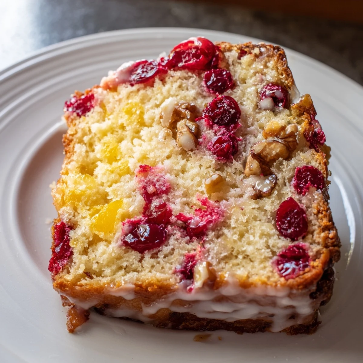 Tart cranberries and bright zest shine inside Cranberry Orange Bread slices.