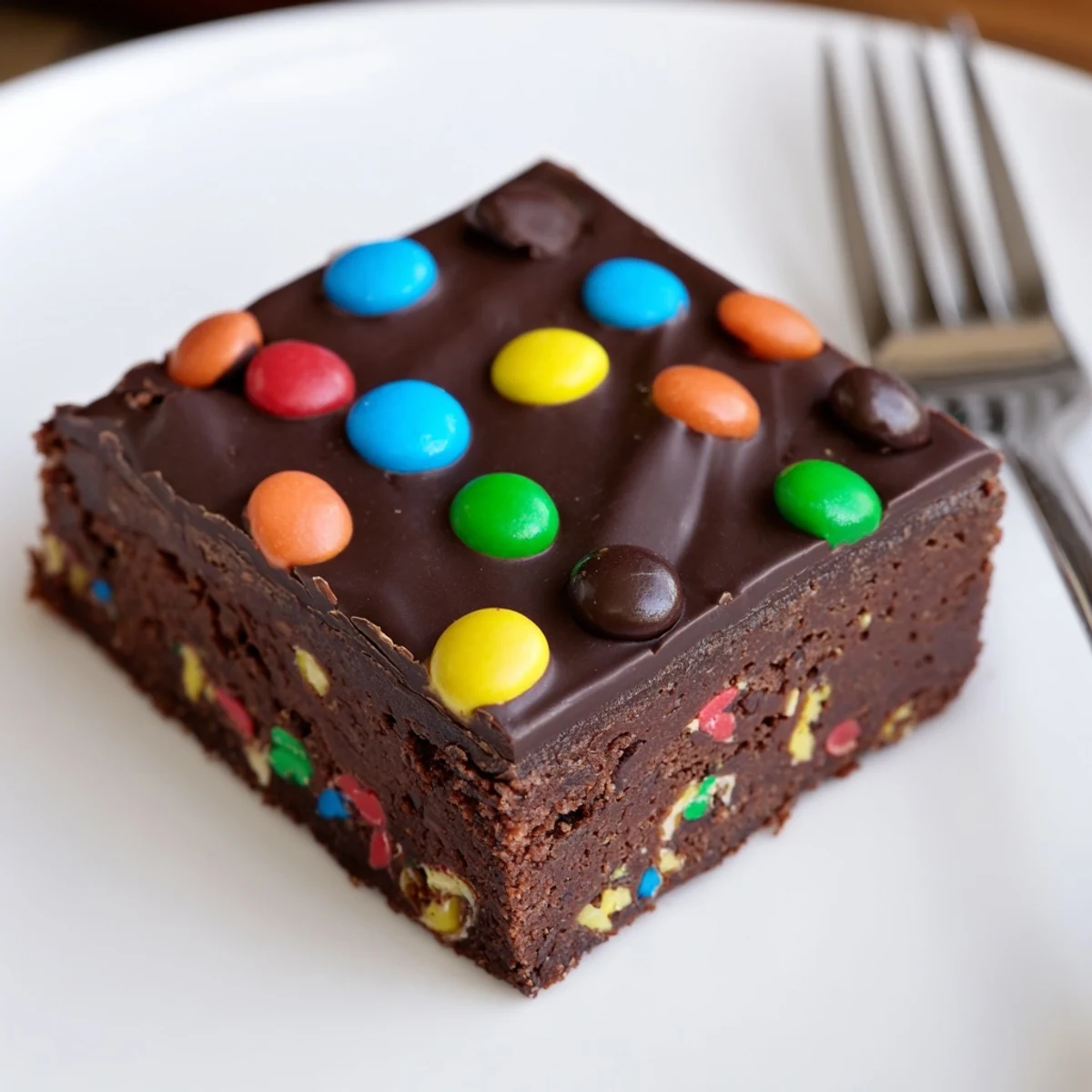 A close up of Gourmet Cosmic Brownies Bars chilled, sliced, showing fudgy interior
