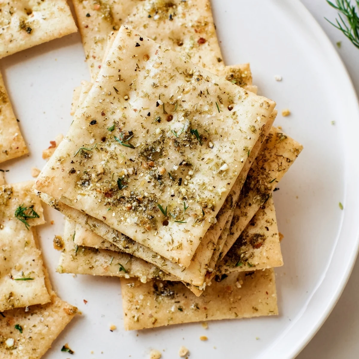 Dill Pickle Saltines Recipe served with creamy dip, crunchy, salty, bright dill