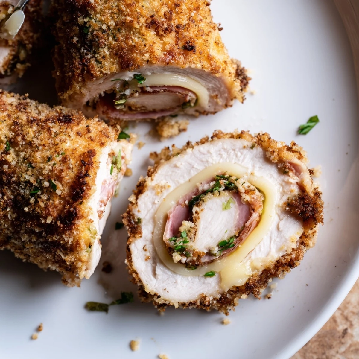 Breaded Crispy Pickle Brined Chicken Rolls cooling on rack, panko crunch audible