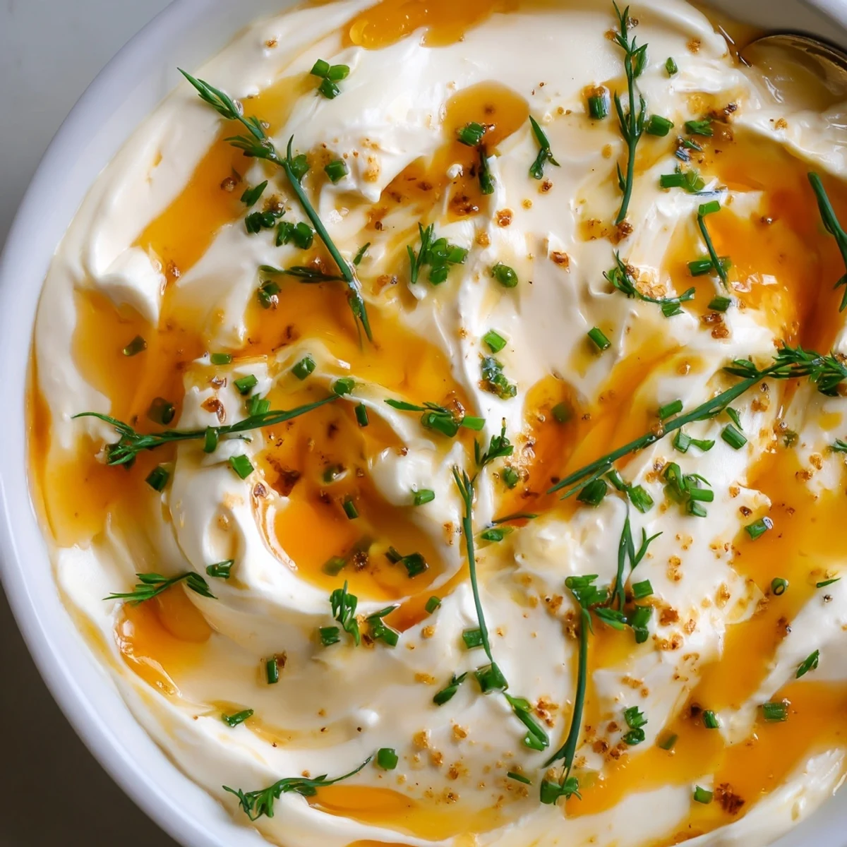 Creamy dip with spicy-sweet notes, Hot Honey Ranch Dip served chilled