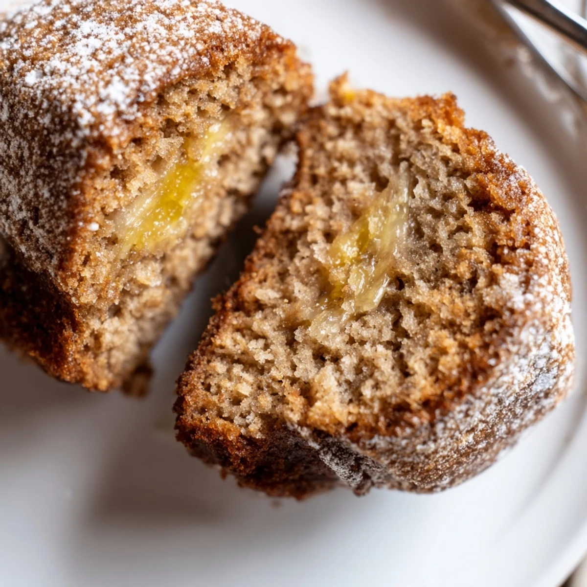 Warm Banana Donuts dusted with cinnamon sugar cooling on a wire rack