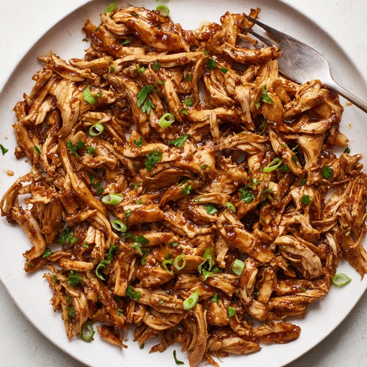 Slow Cooker Brown Sugar Garlic Chicken glazed and steaming, served over rice