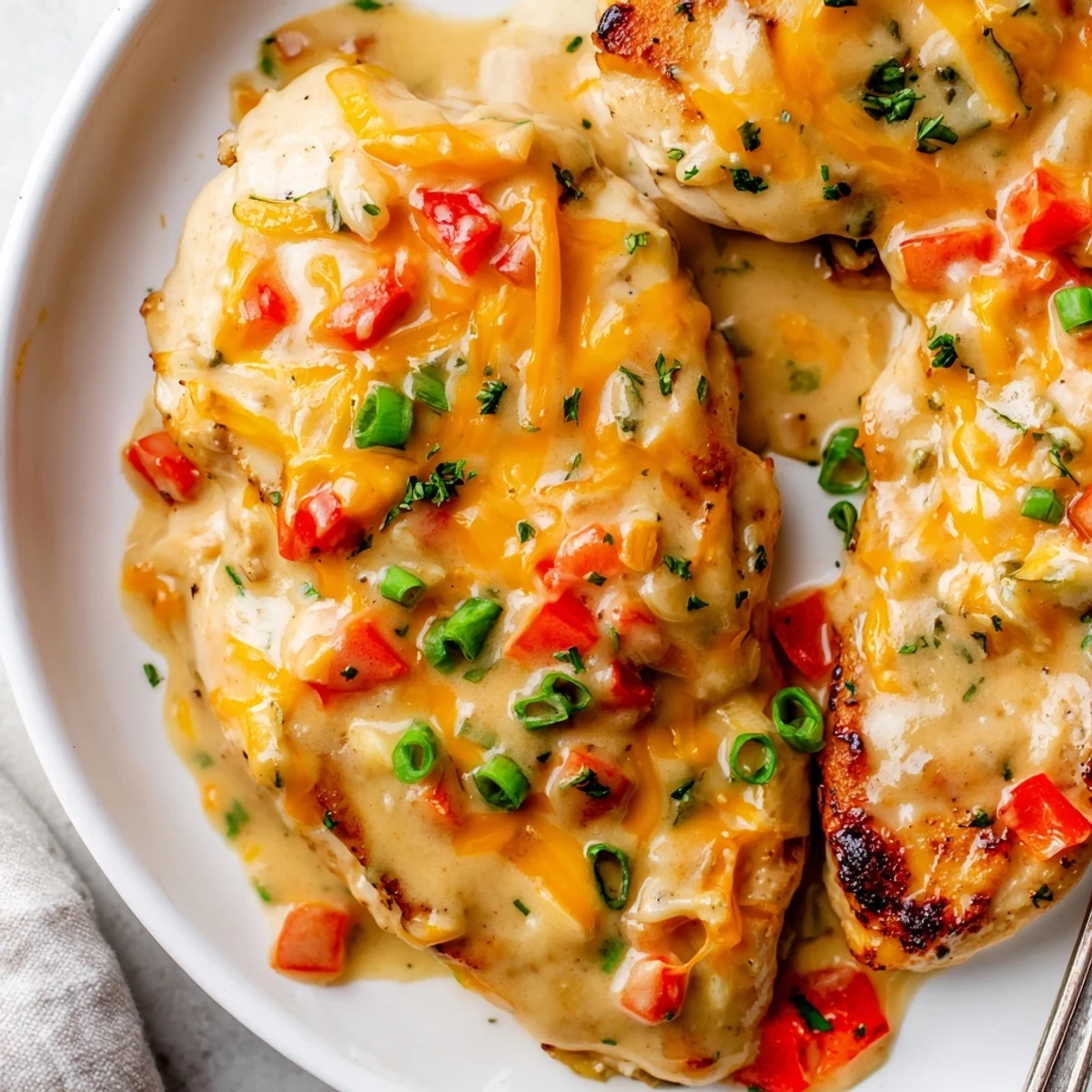 Skillet baked Mississippi Mud Chicken with sharp cheddar, rich aroma, cornbread pairing