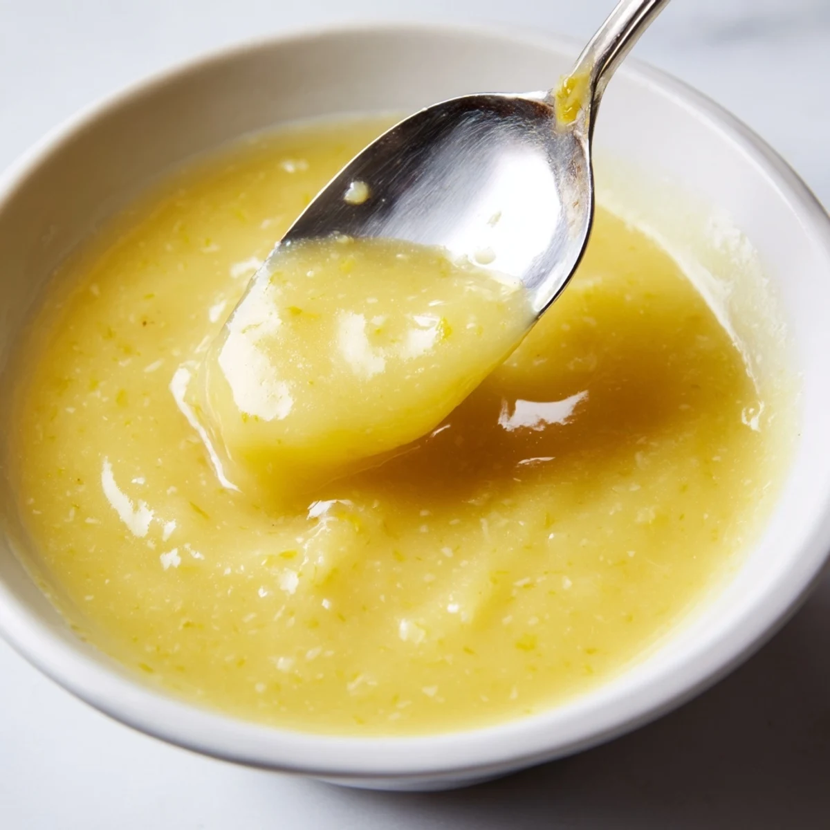 Jar of Homemade Lemon Curd cooling in the fridge, velvety, tangy aroma