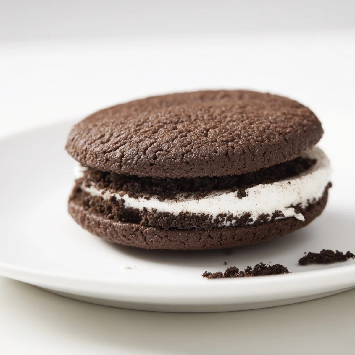Warm Homemade Oreo Style Cookies with soft centers and perfect for dunking.