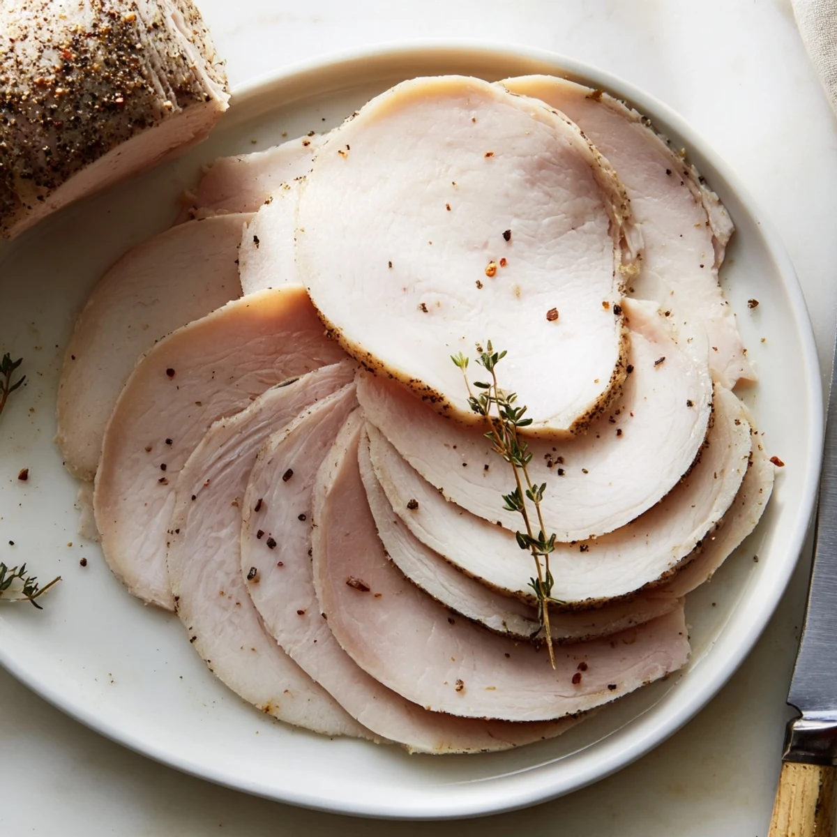 Homemade Sandwich Deli Meat brined overnight, moist, ready to layer into sandwiches.