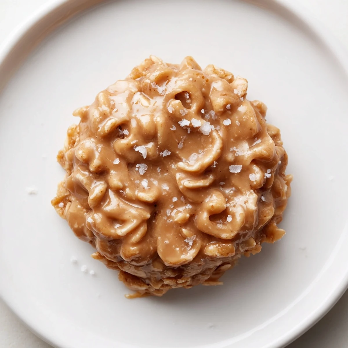 Peanut Butter No Bake Cookies stacked beside a cold glass of milk