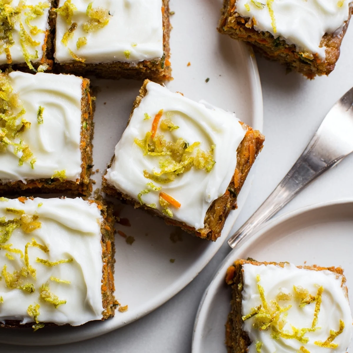 Spiced Ginger Carrot And Zucchini Bars With Lemon Cream Cheese Frosting moist for teatime