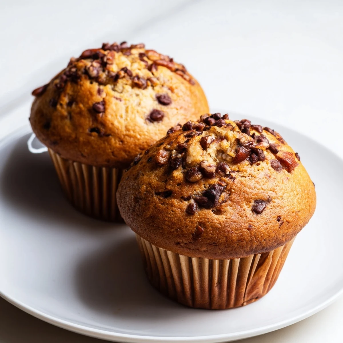 Moist breakfast muffins made with roasted squash and ripe bananas, dusted with cinnamon