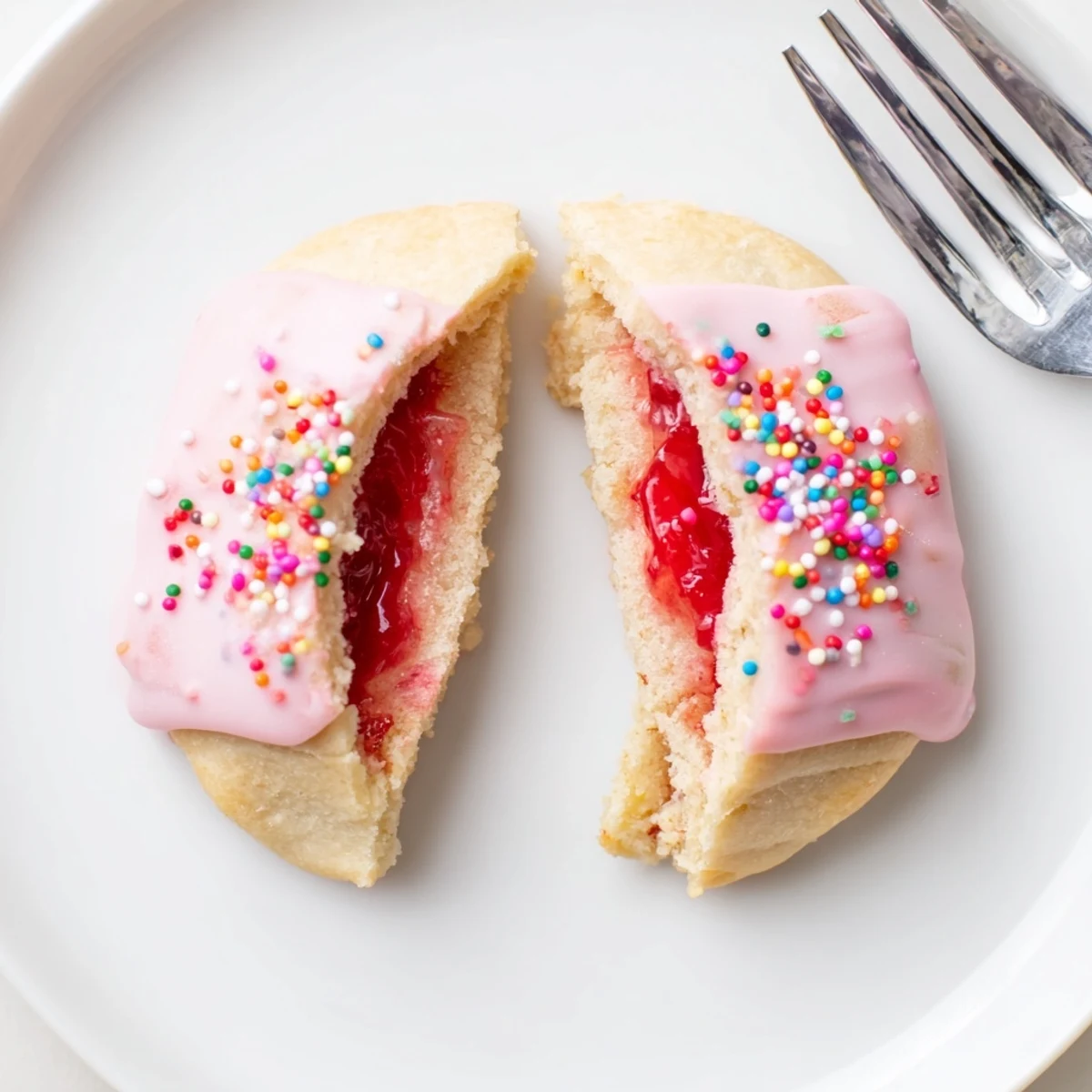 Warm Strawberry Pop Tart Cookies cooling on a rack, sweet glaze slowly settling