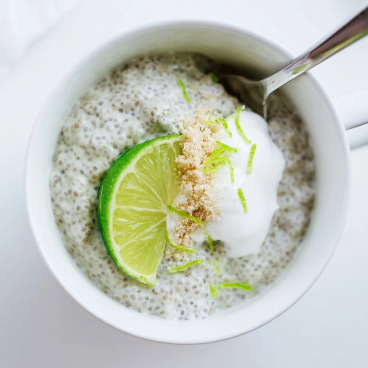 Serve chilled Key Lime Chia Pudding for breakfast or light dessert, refreshing