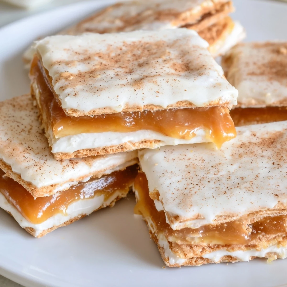 Churro Saltine White Toffee pieces dusted with cinnamon on a rustic baking sheet