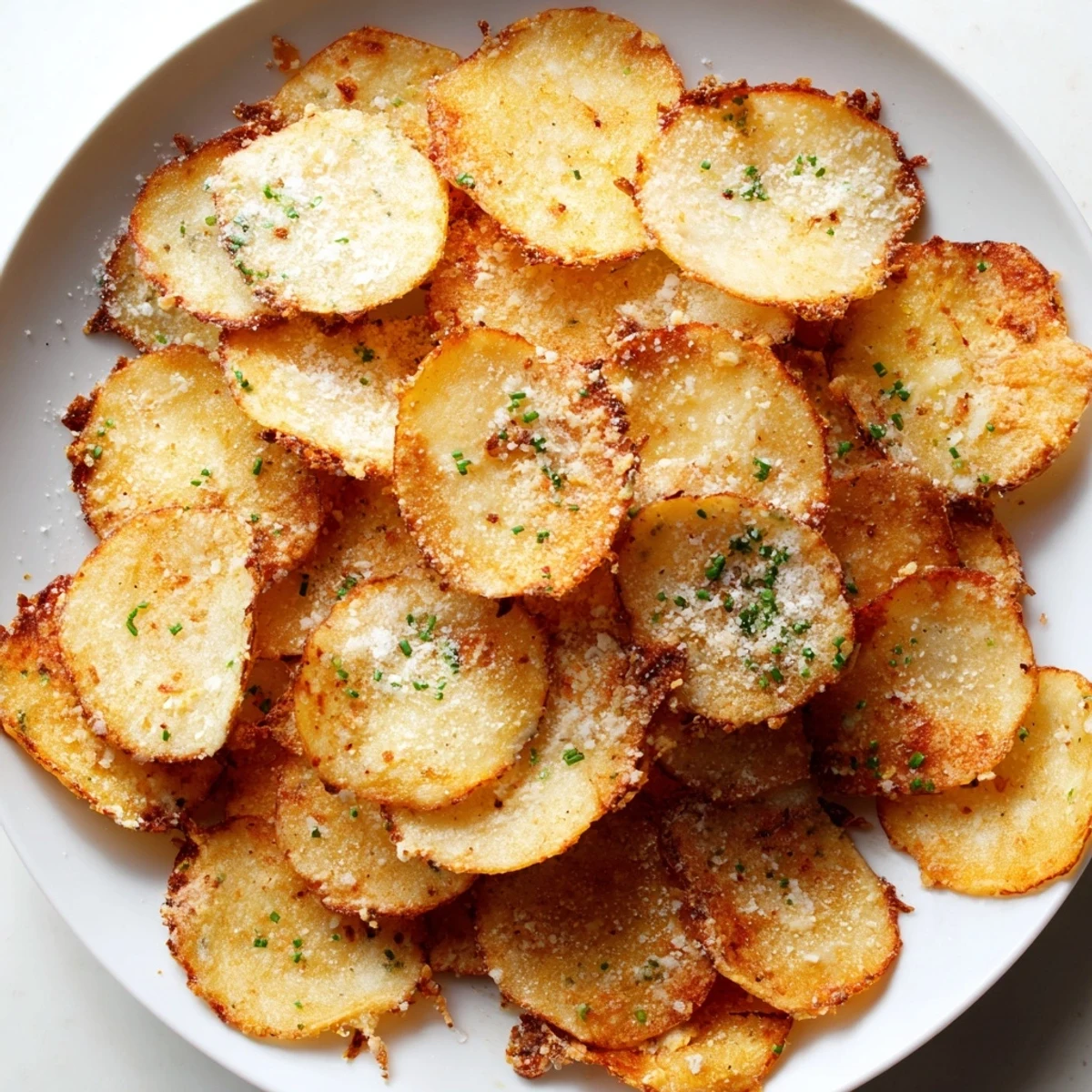 Savory cottage cheese chips arranged on a plate beside a creamy yogurt dip