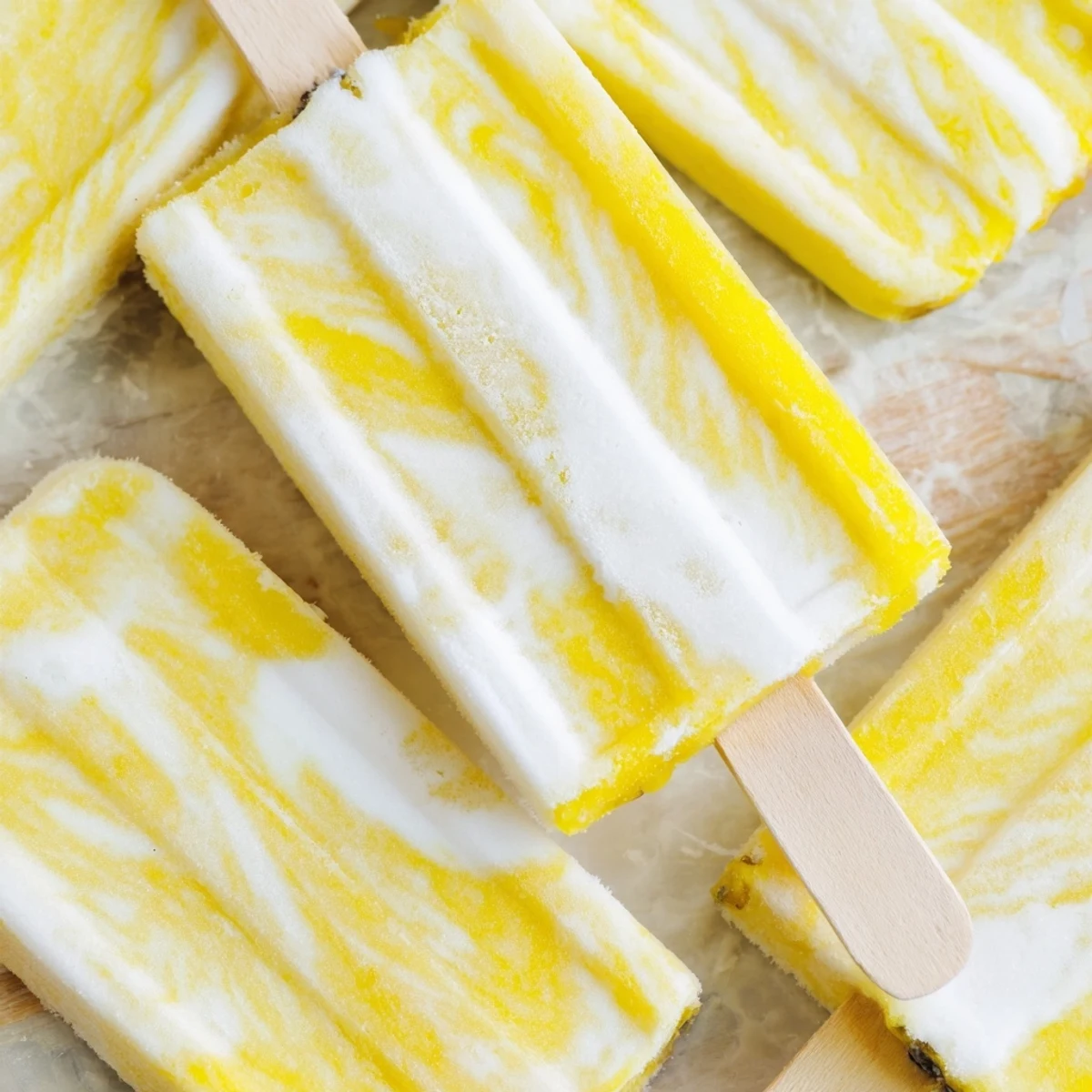 Refreshing pineapple coconut lime popsicles in a mold with zesty lime zest garnish.