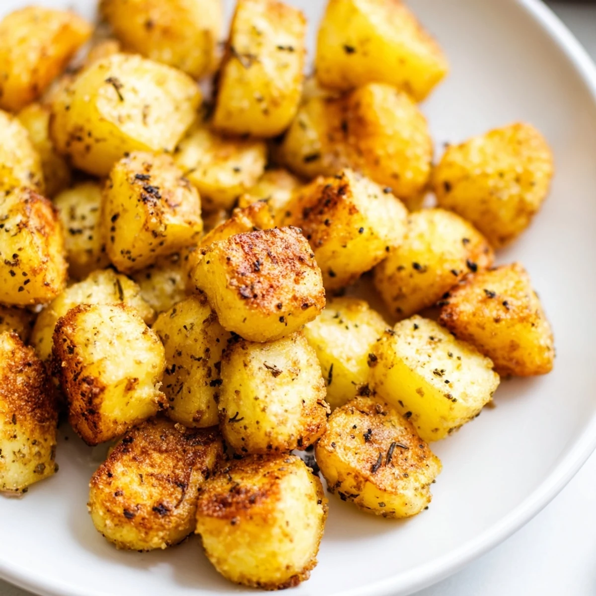 Tasty roasted potatoes seasoned with herbs and oil for a perfect side dish.  