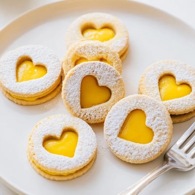 Meyer Lemon Curd Linzer Cookies