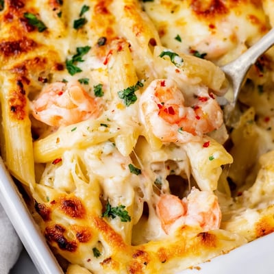 Shrimp Scampi Pasta Bake